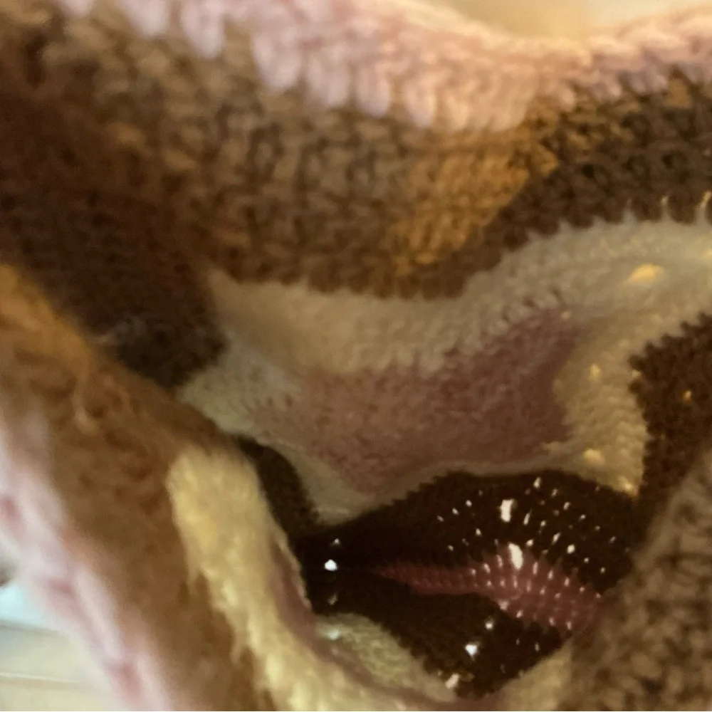 Handmade Crochet Star Bag - Pink, Brown, Cream